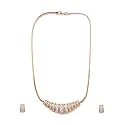Estele Gold Plated Austrian Crystals Necklace Set for Women