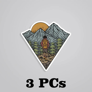 ESTLIO 6 inch Mountain Adventure Vinyl Sticker