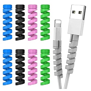 multicoloured protection spiral cable amp wire protectors spring wire for all wired accessories for usb charger data cable earphone elastic cord saverandroidiphonelaptopspack of 28 pcs