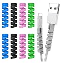 Multicoloured Protection Spiral Cable & Wire Protectors Spring Wire for All Wired Accessories for USB Charger, Data Cable, Earphone, Elastic Cord Saver|Android|iPhone|Laptops|Pack of 2|8 Pcs