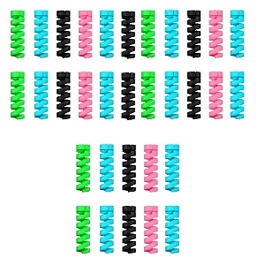spiral cable protector  charger wire protector for type-c iphone earphones amp usb flexible full length wire saver spring guard charging cable amp data cable protector multicolor black-blue