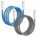 Spiral Cable Protector | Charger Wire Protector for Type-C, iPhone, Earphones &amp; USB Flexible Full Length Wire Saver Spring Guard Charging Cable &amp; Data Cable Protector Multicolor Blue-Black