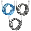 Spiral Cable Protector | Charger Wire Protector for Type-C, iPhone, Earphones &amp; USB Flexible Full Length Wire Saver Spring Guard Charging Cable &amp; Data Cable Protector Multicolor Combo of 3