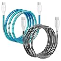 Spiral Cable Protector | Charger Wire Protector for Type-C, iPhone, Earphones &amp; USB Flexible Full Length Wire Saver Spring Guard Charging Cable &amp; Data Cable Protector Multicolor Black,Blue