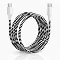 Spiral Cable Protector | Charger Wire Protector for Type-C, iPhone, Earphones &amp; USB | Flexible Full Length Wire Saver Spring Guard | Charging Cable &amp; Data Cable Protector Black