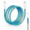 Spiral Cable Protector | Charger Wire Protector for Type-C, iPhone, Earphones &amp; USB | Flexible Full Length Wire Saver Spring Guard | Charging Cable &amp; Data Cable Protector Rainbow Blue