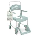 Etac Clean Narrow Rolling Shower Commode Chair for Elderly, 19.25 in