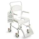 Etac Clean Rolling Shower Commode Chair for Elderly, Adjustable Height