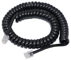 etake patch cable 2 m telephone handset receiver cord landline phone curly coil cable wire cable wire connector black pack of 1