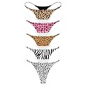 ETAOLINE Women's Thong Bikini Cheeky Bottom Solid G String Panties