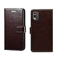 Nokia C32 Flip Case | Premium Leather Finish Flip Cover |Complete Protection Flip Cover for Nokia C32 - Blue Stripe
