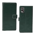 Nokia C32 Flip Case | Premium Leather Finish Flip Cover | with Card Pockets | Wallet Stand |Complete Protection Flip Cover for Nokia C32 - Vintage Green