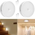 Etekcity Motion for Home (Pack of 4) with USB Charging Wireless Self Adhesive LED Body Induction Lamp Sensor Light for Wardrobe Lights with Sensor Night Light for Cupboard Stairs