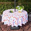 Eternal Beauty 70" Round Tablecloth Waterproof Outdoor Tablecloth with Umbrella Hole Zipper for Spring Summer Patio Picnic Tables (Multicolored Flower, 70" Round)