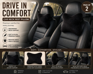 Ethava Brown Cotton Car Pillow Cushion for