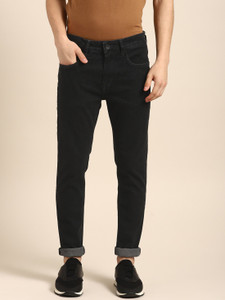 ether Men Skinny Mid Rise Black Jeans