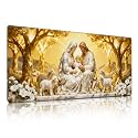 Ethereal Holy Family Mouse Pad, Serene Jesus Mary & Lamb Desk Mat - Large Non-Slip Christian Office Decor for PC & Laptop - 35.5"x15.7" x 3mm