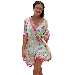 women39s cotton kaftan dress  floral print beachwear swim cover-up loungewear resort wear boho style summer dress xs skin