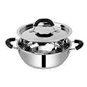 Ethical SHINEART Stainless Steel Encapsulated Bottom Kadhai with SS Lid (28.5cm)