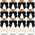 Ethisa Vintage 12 Pack Adult Birthday Party Favors Glass Bottles with Ribbons and Stickers - Classy Happy Birthday Favors and Table Centerpieces Decorations - Sturdy Candy Jar for Guests and Kids