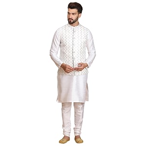 Ethluxis Men Kurta Pyjama Jacket Set