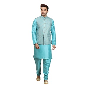 Ethluxis Men Kurta Pyjama Jacket Set