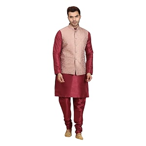 Ethluxis Men Kurta Pyjama Jacket Set