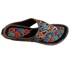 Ethnic Embroidery Slip On Wedges for Women