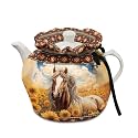 Ethnic Horse Tea Cozies Cover of Teapots Insulation Cotton Vintage Warm Kettle Cover Sunflower Print Kitchen Tea Pot Dust Cover Coffee Pot Cover with Elastic Design