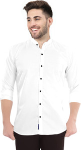 Ethnic Trendz Men Solid Casual White Shirt