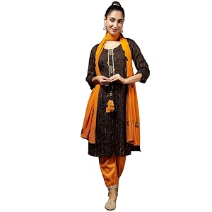 ethnicjunction women39s wine chanderi silk woven zari mirror work stright kurta pant with dupatta set  wedding  outfit  ethnic set