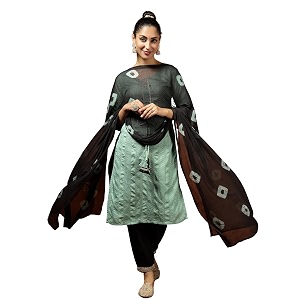 ethnicjunction women39s wine chanderi silk woven zari mirror work stright kurta pant with dupatta set  wedding  outfit  ethnic set