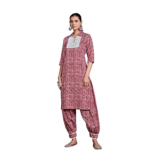 EthnicJunction Womens Cotton Blend Embroidered Salwar Suit