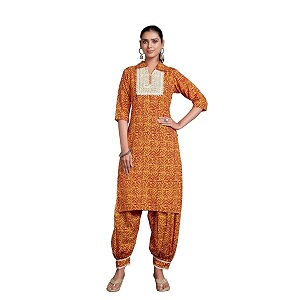 EthnicJunction Womens Cotton Blend Embroidered Salwar Suit