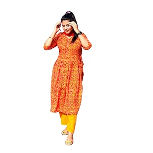 ethnicjunction women39s cotton blend printed kurta pant and dupatta set
