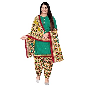 ethnicjunction women39s cotton printed unstitched dress material