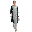 EthnicJunction Women39s Cotton Rayon Regular Fit Chikankari