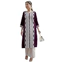 EthnicJunction Women39s Cotton Rayon Regular Fit Chikankari