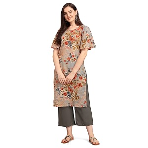 EthnicJunction Womens Crepe Floral Printed Ready to