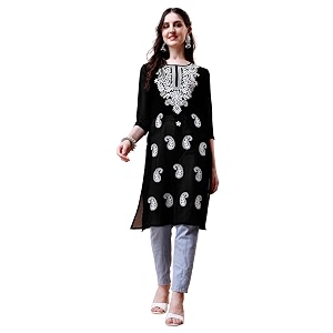 EthnicJunction Womens Georgette Straight Fit Tunic Tunic