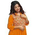EthnicJunction Women39s Georgette Regular Fit Yoke Embroidery