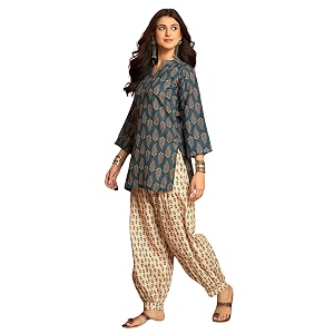 EthnicJunction Womens Linen Floral Print Summer Wear