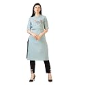 EthnicJunction Women39s Pinstripe Cotton Blend Cycle Embroidery