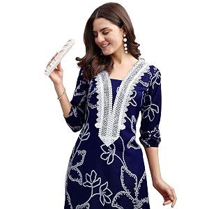EthnicJunction Womens Poly Rayon Bandhani Print A-line