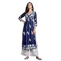 EthnicJunction Women39s Silk Blend Regular Fit Chikankari