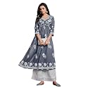 EthnicJunction Women39s Silk Blend Regular Fit Chikankari