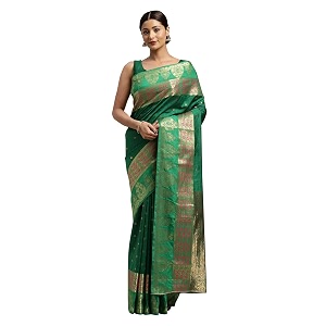 EthnicJunction Womens Silk Woven Saree With Blouse