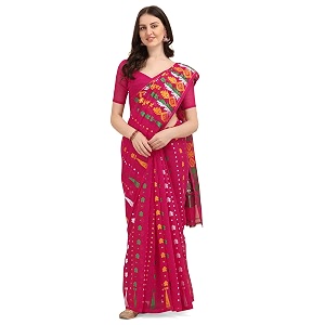 ethnicjunction women39s woven jamdhani cotton blend saree with blouse piece