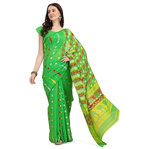 ethnicjunction women39s woven jamdhani cotton blend saree with blouse piece