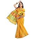 EthnicJunction Women's Woven Jamdhani Cotton Blend Saree With Blouse Piece